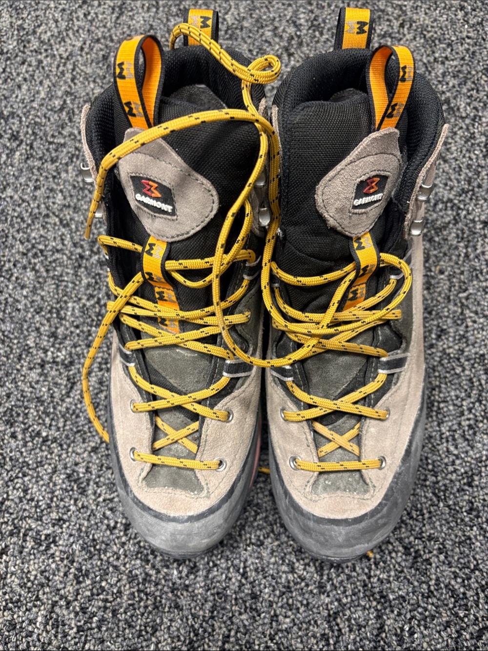 Blend of Gray Suede Hiking Boots with Yellow Accents - Men